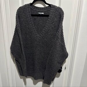 AE Whoa So Cozy Waffle V-Neck Sweater | size Medium | Oversized Sweater